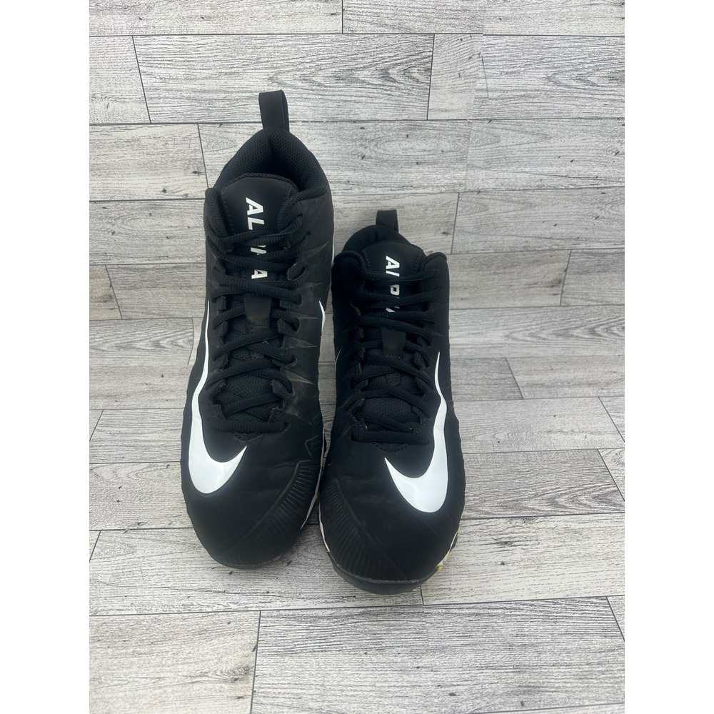 Nike Alpha Menace Shark Black White Football Cleats 878122-011 Men Sz 7.5